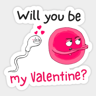 Cute Sperm and Egg Ovum Cute Couple. Will you be my Valentine? Sticker